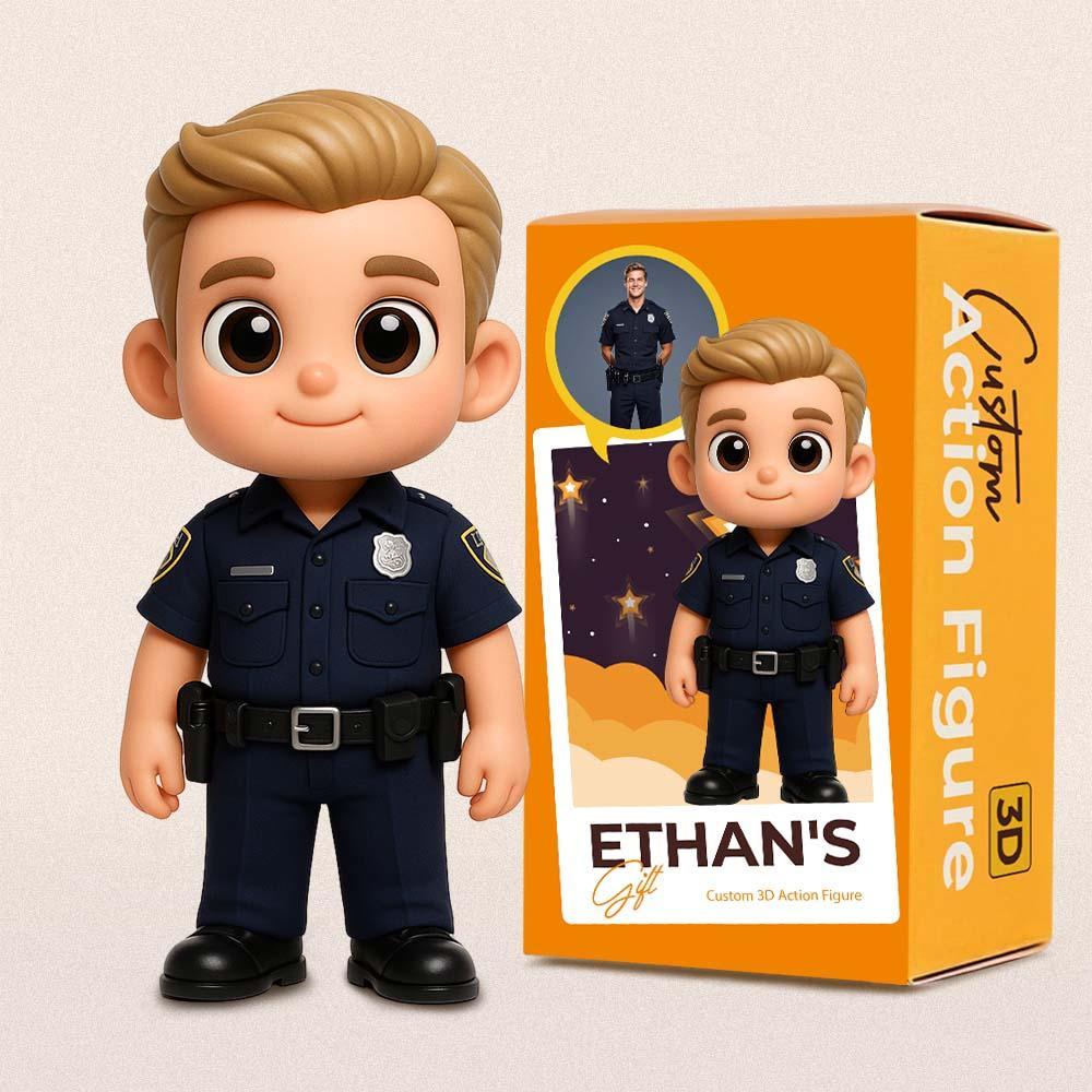 Custom 3D Action Figure From Your Photo Personalized Toy Custom Action Toy Gifts For Policeman/Policewoman