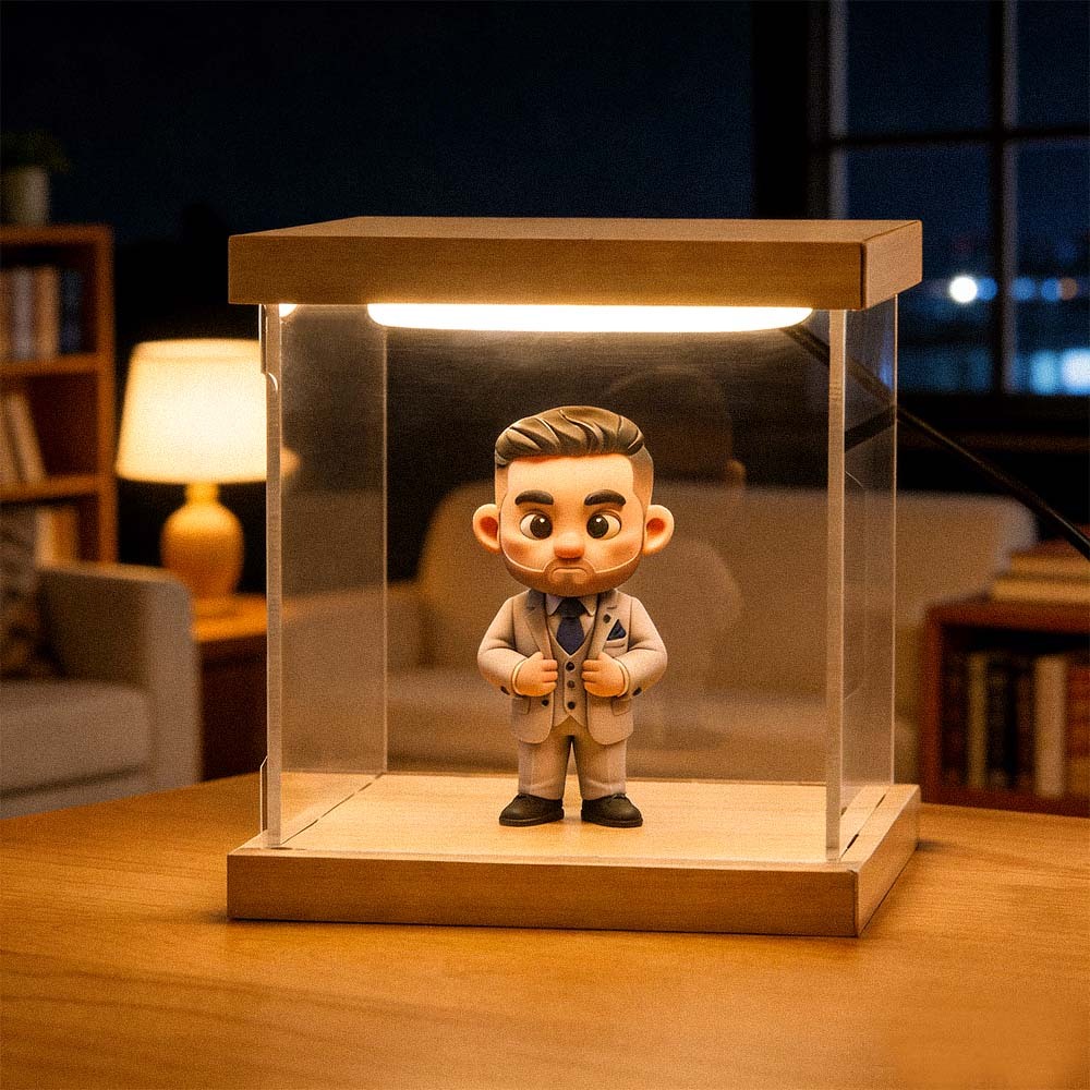 カスタムフォトミニフィギュアledライトホームデコレーションカップルの誕生日記念日や特別な機会のためのユニークでロマンチックなギフト - 