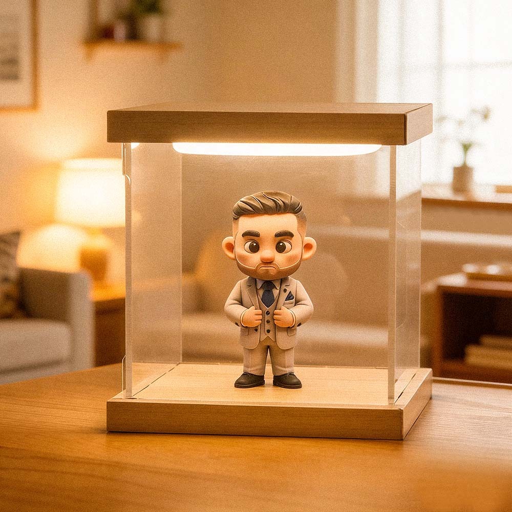 カスタムフォトミニフィギュアledライトホームデコレーションカップルの誕生日記念日や特別な機会のためのユニークでロマンチックなギフト - 