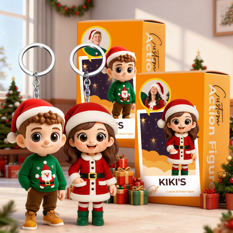 カスタムミニ3dキーホルダーフィギュア 彼氏彼女へのかわいい