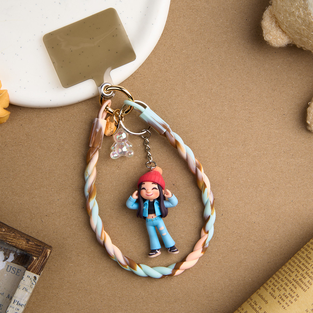 Custom 3D Figure From Photo Colorful Silicone Phone Lanyard Charm Personalized Decoration Gift for Friends Couples Lovers