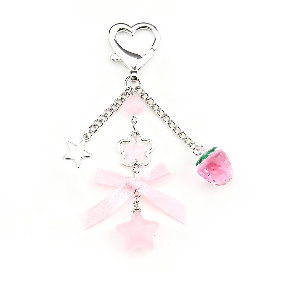 写真からカスタムできるミニフィギュアキーホルダー.ピンク色のキュートなバレンタインギフト.カップル向けのロマンチックなギフト. - 