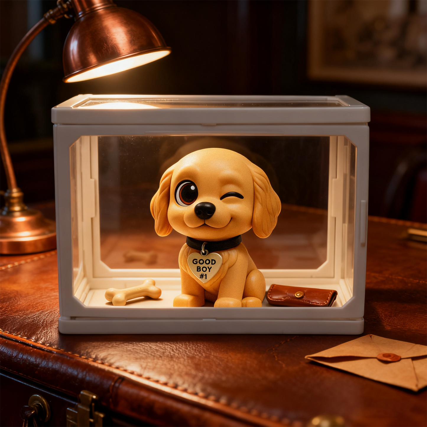 パーソナライズされたchibi 3dフィギュアディスプレイケース高透明ガラス収納ボックスコレクションや記念日のギフトに最適 - 