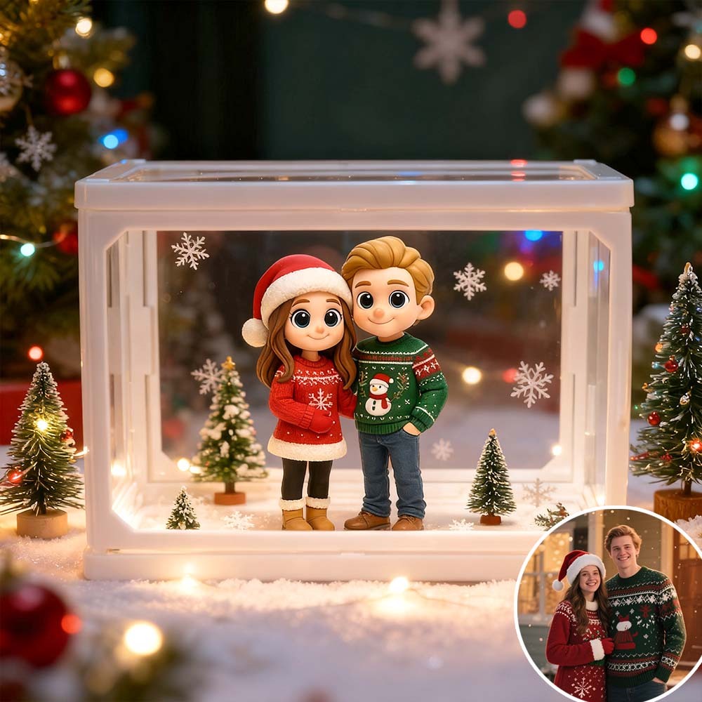 パーソナライズされたchibi 3dフィギュアディスプレイケース高透明ガラス収納ボックスコレクションや記念日のギフトに最適 - 