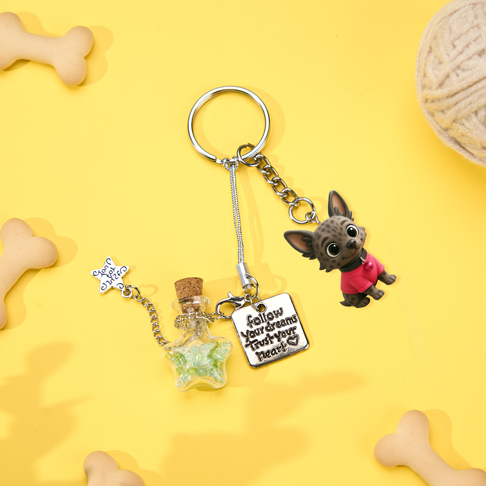 パーソナライズされた写真ミニフィギュアキーホルダーカスタム漫画人形彼女への贈り物愛する人への贈り物誕生日バレンタインデー - 