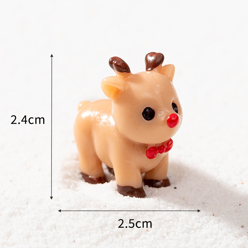 クリスマスツリー サンタ&トナカイ フィギュアセット ミニ樹脂製