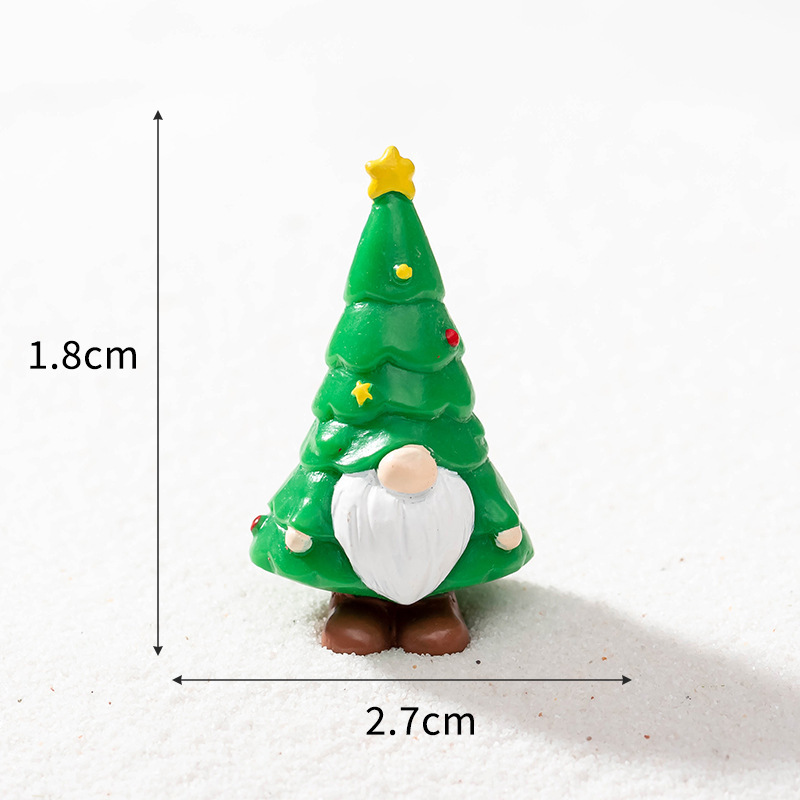 クリスマスツリー サンタ&トナカイ フィギュアセット ミニ樹脂製