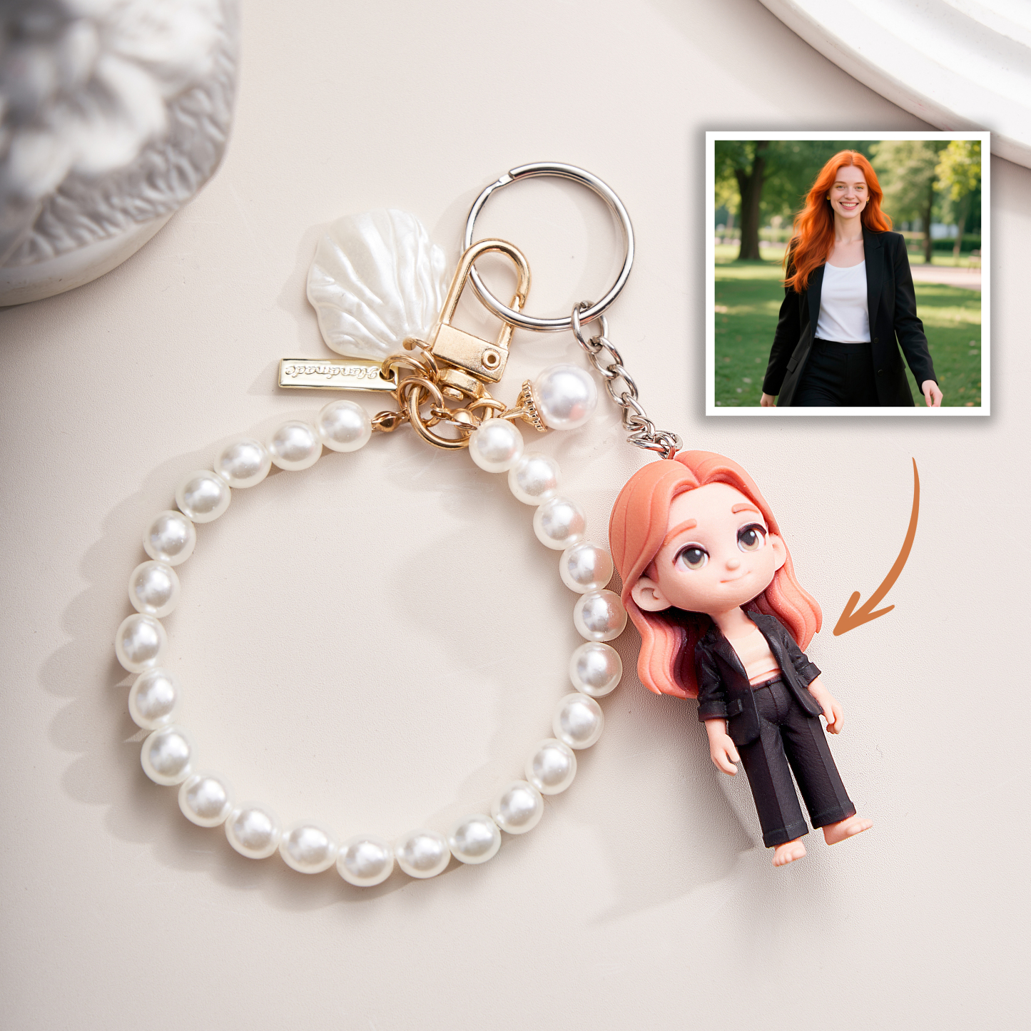 Personalized 3D Keychain from Photo Custom Cartoon Mini Figure Doll Unique Keyring & Creative Gift with Accessory