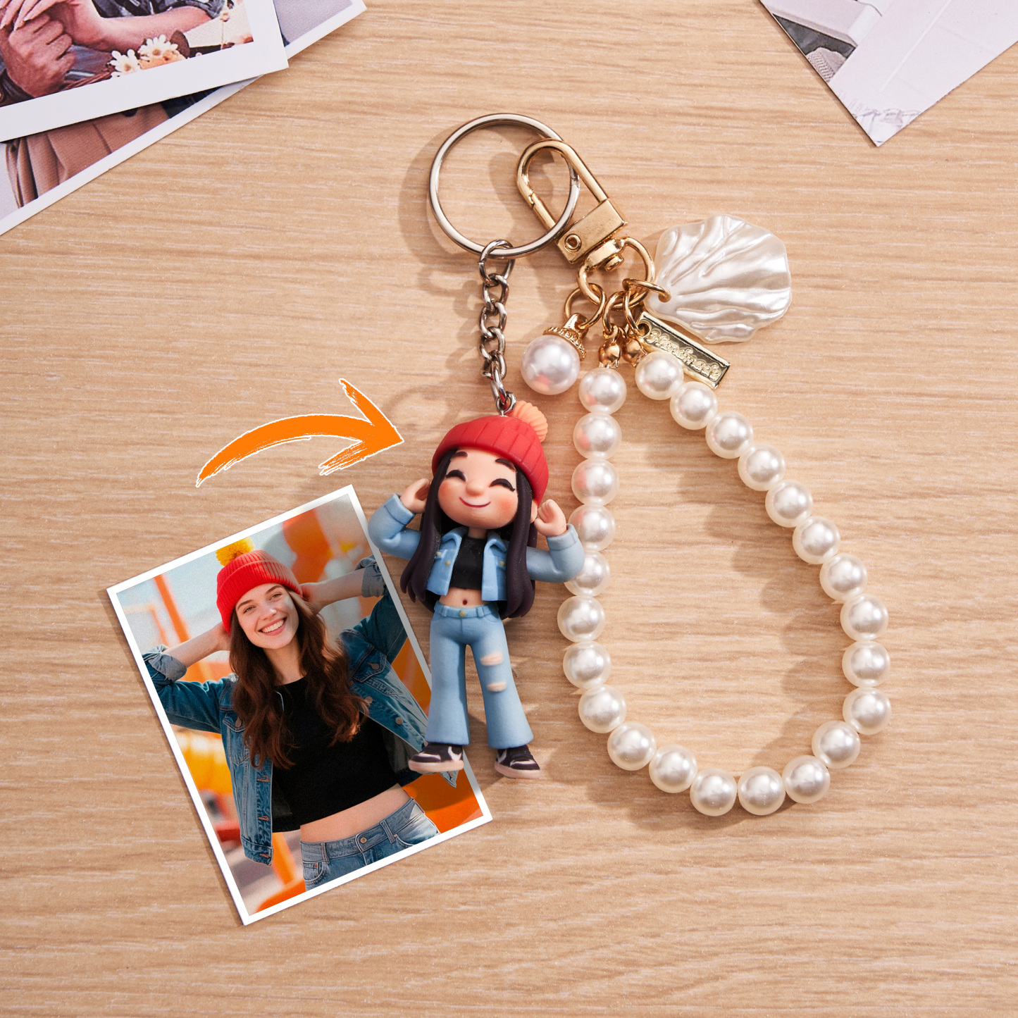 Personalized 3D Keychain from Photo Custom Cartoon Mini Figure Doll Unique Keyring & Creative Gift with Accessory