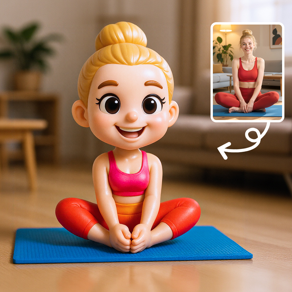 Adorable Yoga Girl Cartoon Style Desktop Decoration Collectible Toy