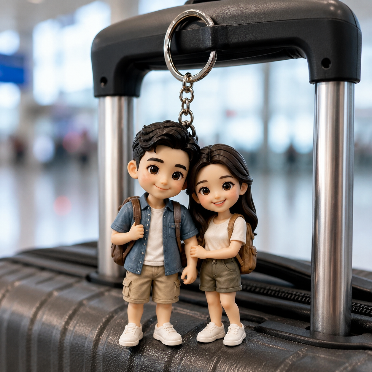 オリジナル3D旅行キーホルダー – 写真から作るフィギュア風記念品 カップル旅行・家族旅行の思い出ギフト