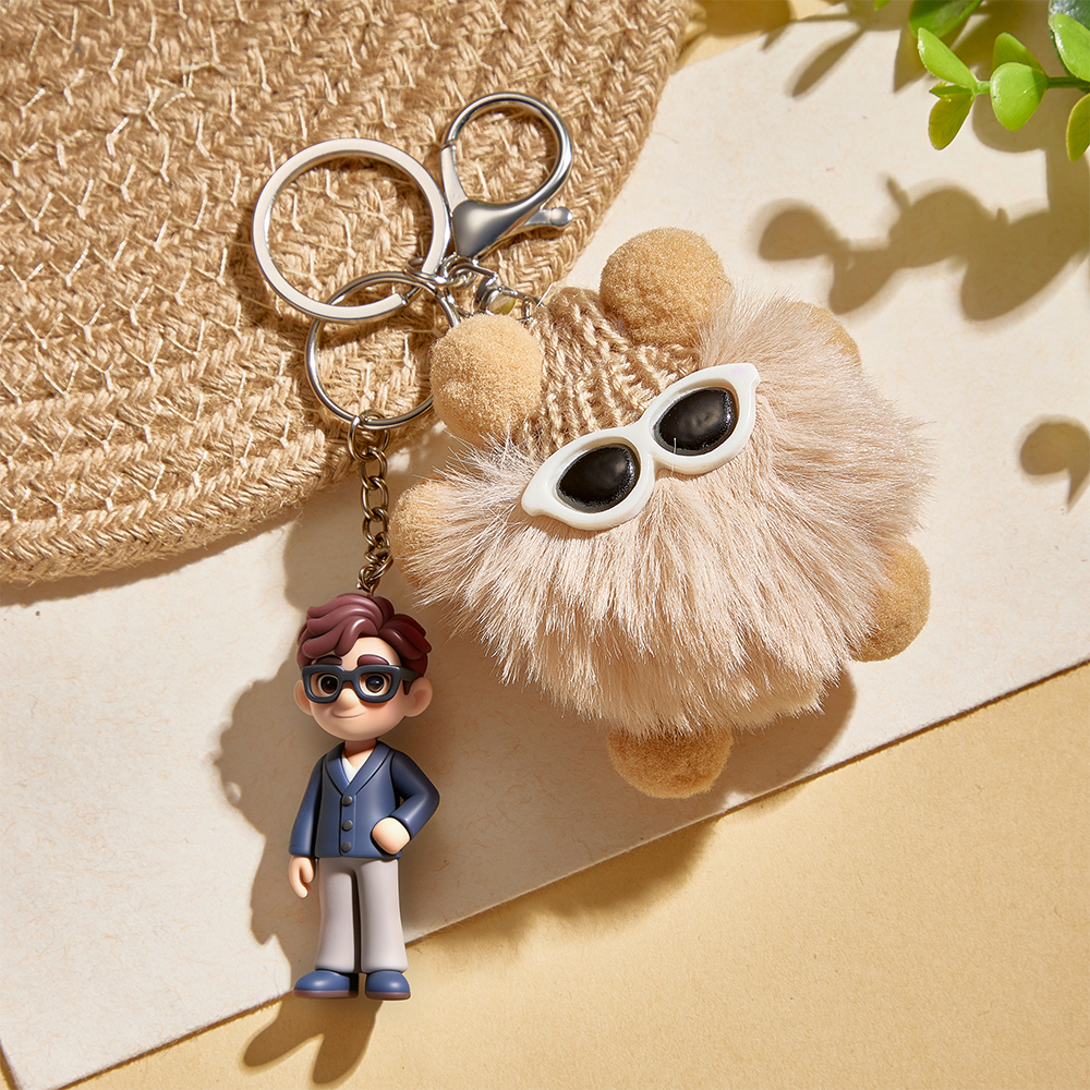 あなたの写真からパーソナライズされたフィギュアキーホルダー,ぬいぐるみキーホルダー付き.彼女へのロマンチックな贈り物.誕生日,バレンタインデー,記念日のユニークな贈り物. - 