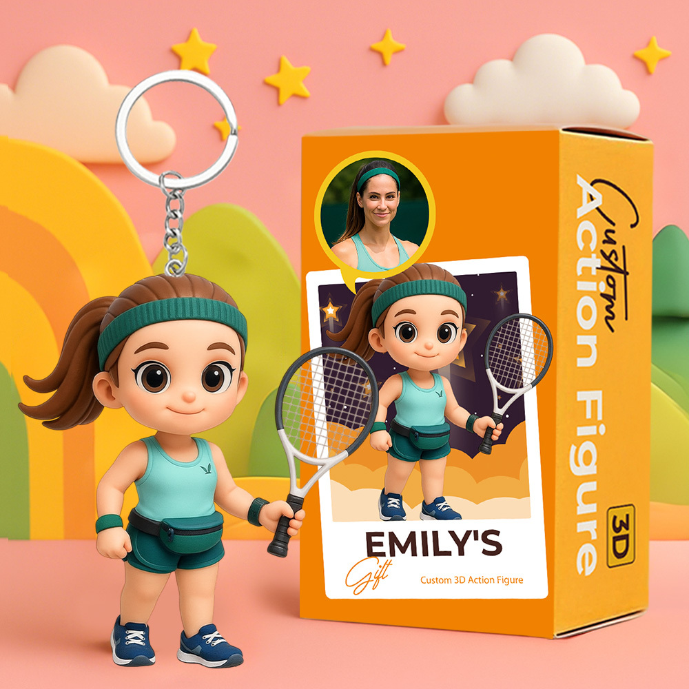 Custom 3D Cartoon Character Keychain Personalized Mini Figure Unique Gift for Couples and Friends