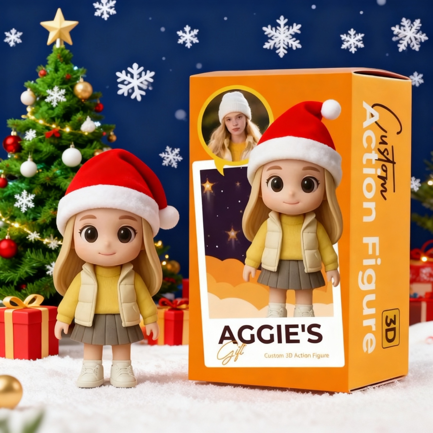 写真に合わせてカスタマイズされた 3D 人形 クリスマス パーソナライズされたおもちゃの人形 彼/彼女へのカスタム人形ギフト