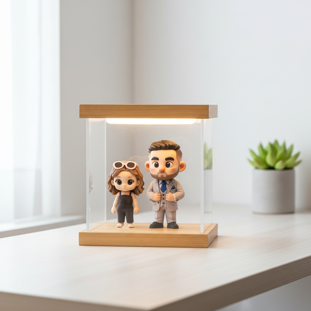 カスタムフォトミニフィギュアledライトホームデコレーションカップルの誕生日記念日や特別な機会のためのユニークでロマンチックなギフト - 