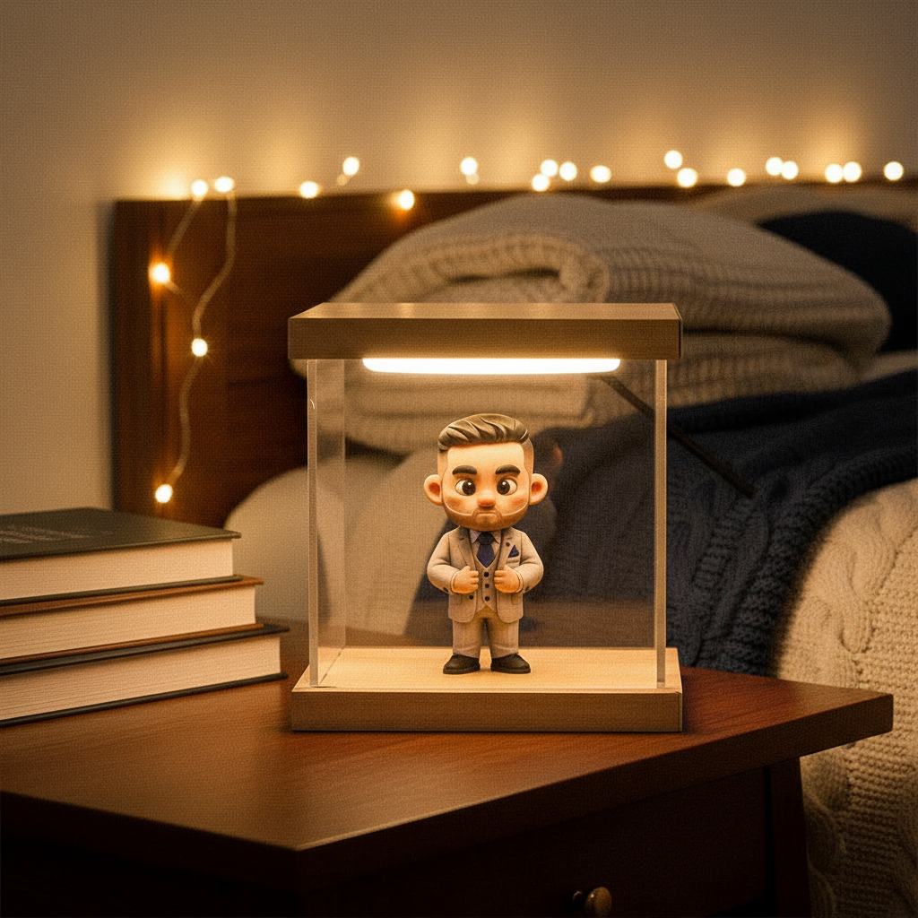 カスタムフォトミニフィギュアledライトホームデコレーションカップルの誕生日記念日や特別な機会のためのユニークでロマンチックなギフト - 