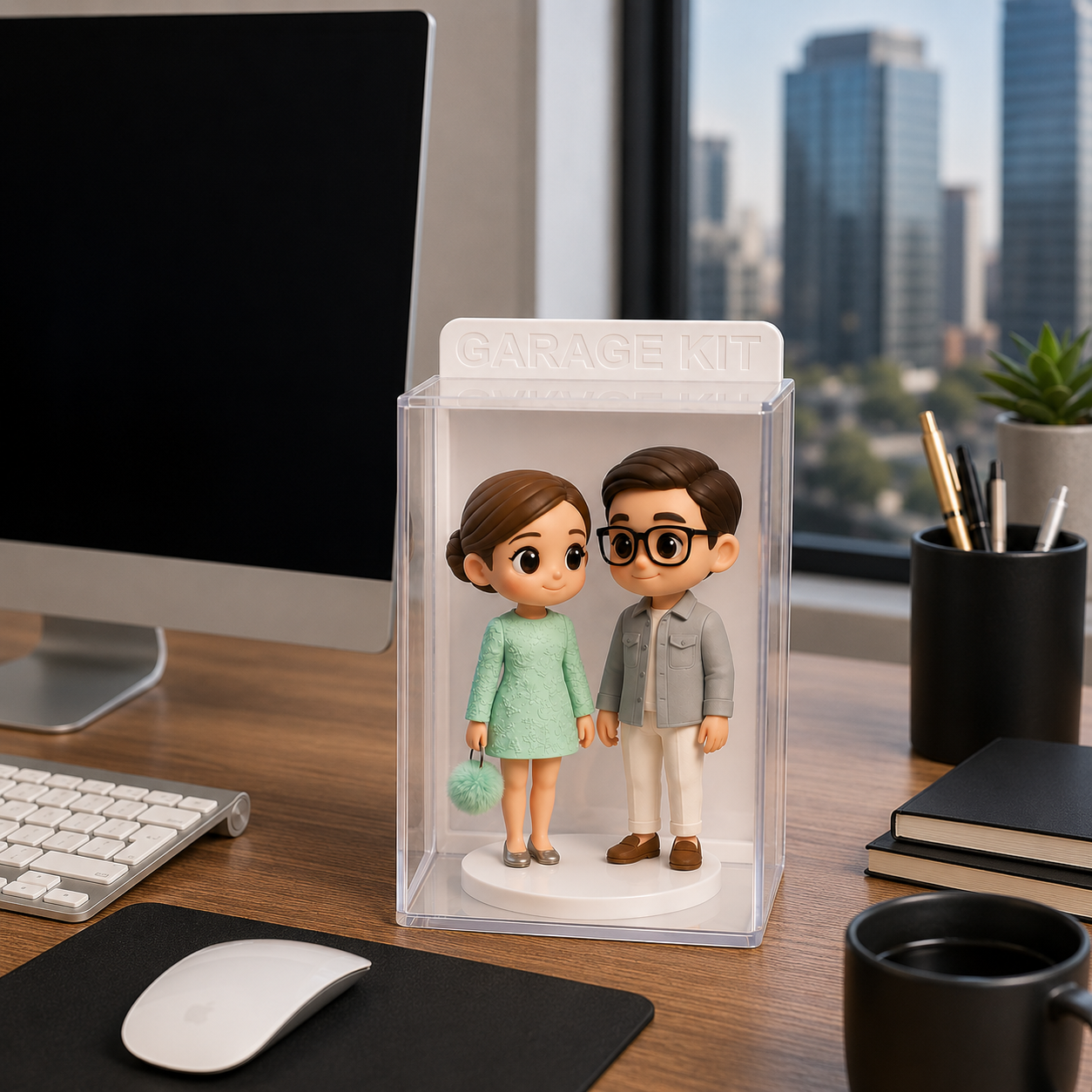写真からのカスタム 3D フィギュア,ディスプレイケース付き,パーソナライズされたキャラクターカード,カップルや恋人へのユニークなギフト