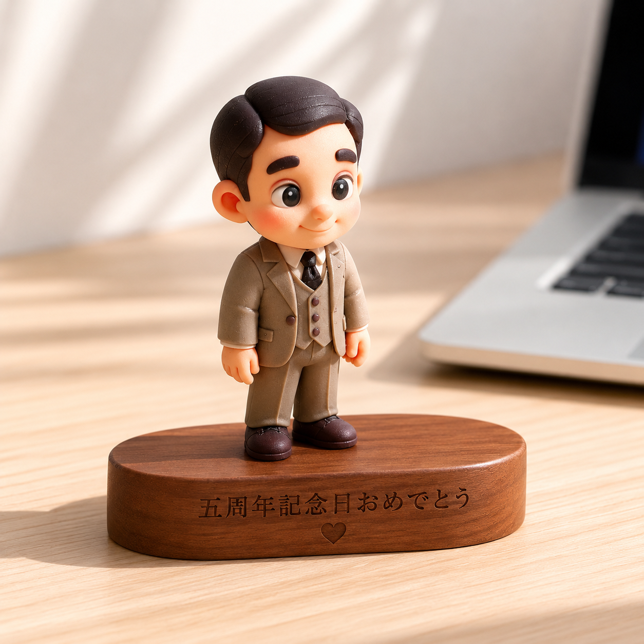 写真から作る3Dフィギュア 名入れ木製ベース付き オリジナルフィギュア プレゼント