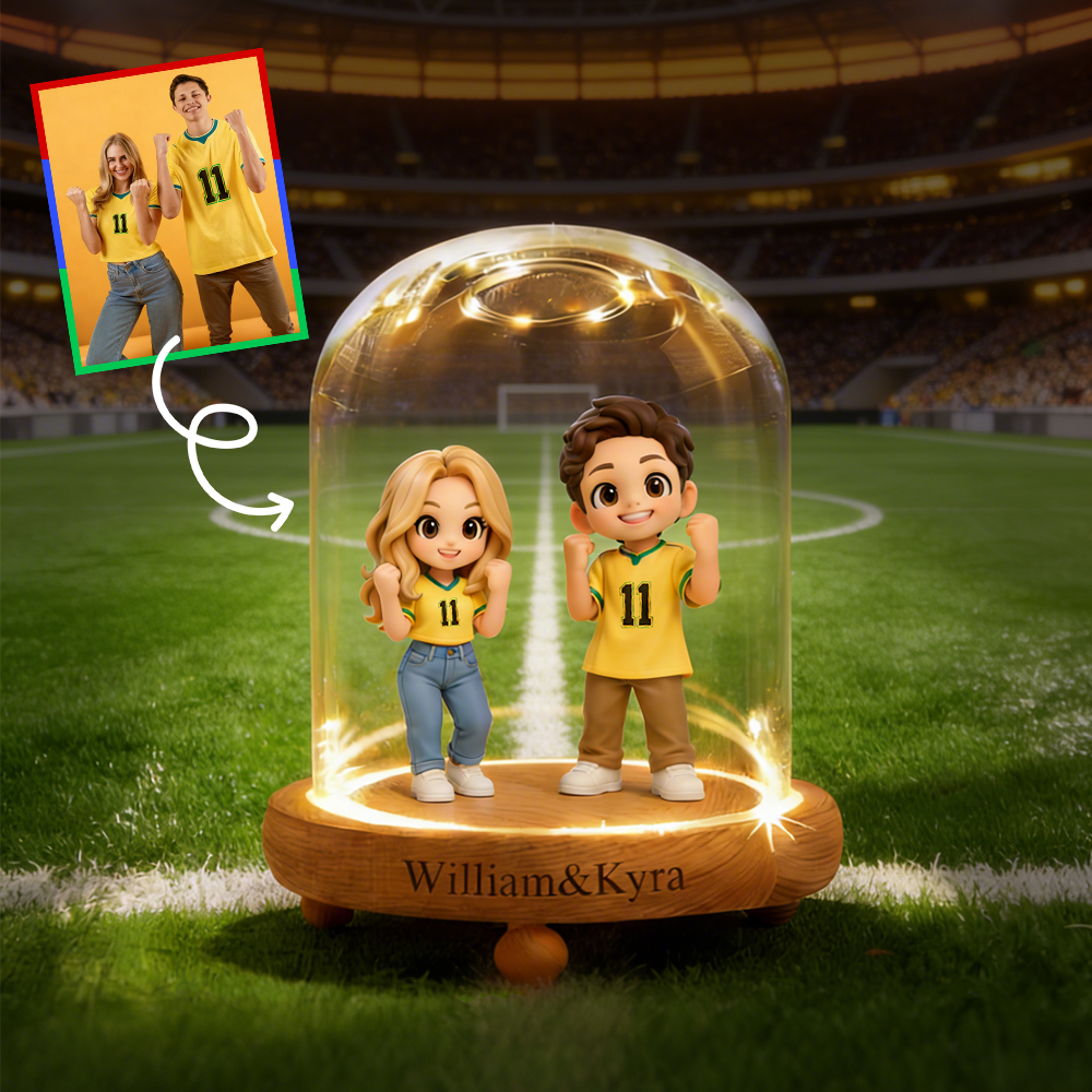 写真からパーソナライズされたサッカーファン 3D フィギュアランプカスタムサッカー愛好家ナイトライト - 