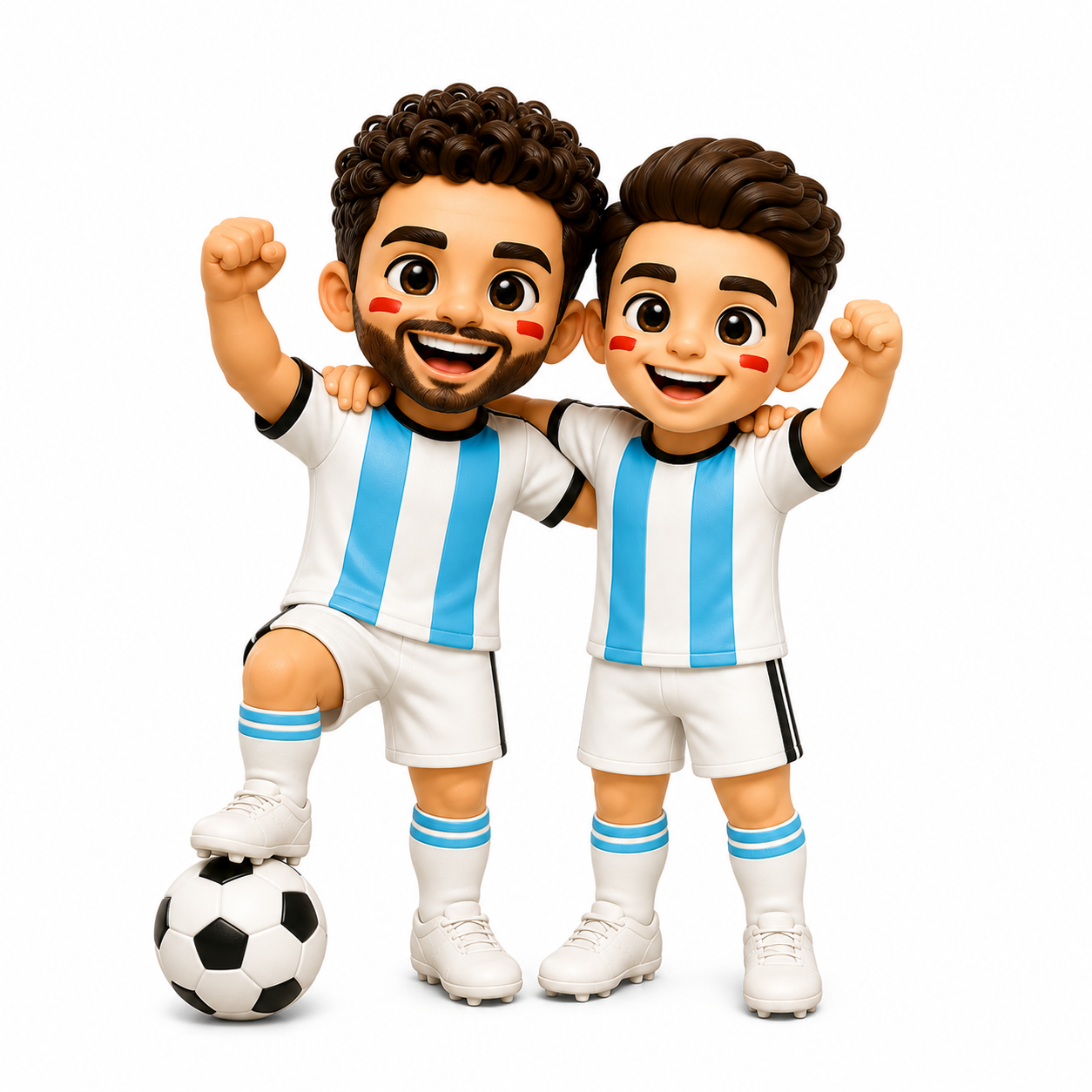 カスタムサッカーカップルの置物,ボーイフレンドへのパーソナライズされたサッカーギフト - 