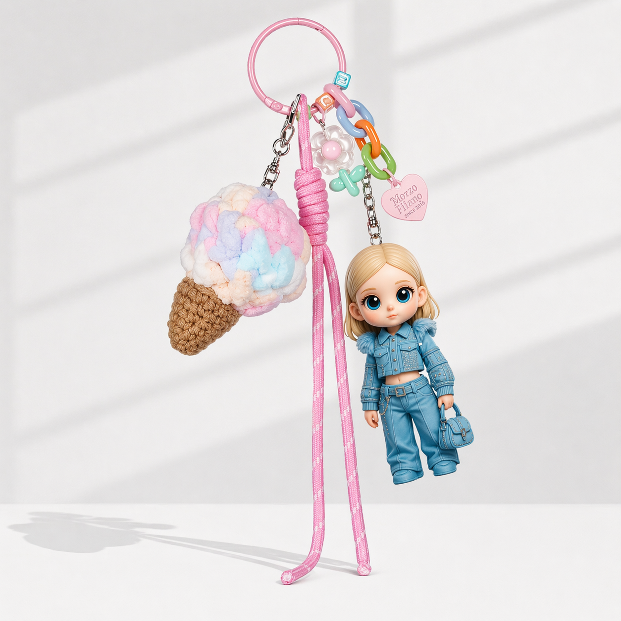 写真からのカスタム 3D キーホルダーフィギュア,カラフルなアイスクリームチャーム付き,パーソナライズされたミニ人形ギフト,彼女へのかわいいギフト,ガールフレンドへのギフト