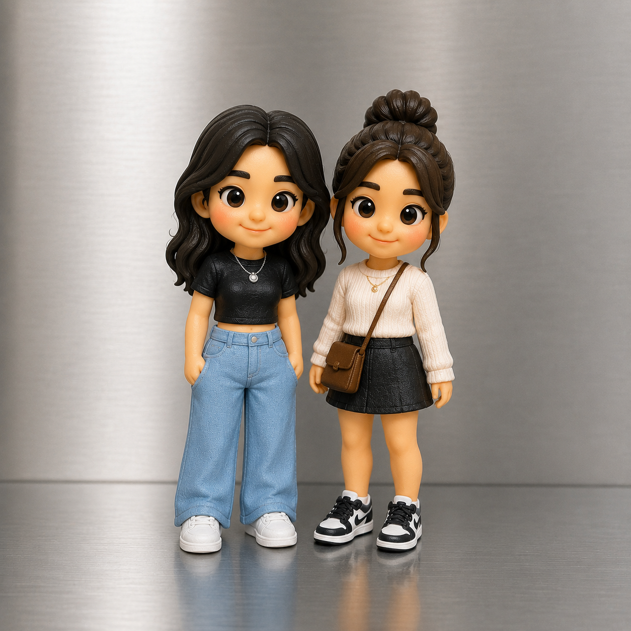 写真からパーソナライズされた 3D フィギュア カスタム ミニ 3D プリントフィギュア カップル,兄弟,姉妹へのユニークなギフト - 