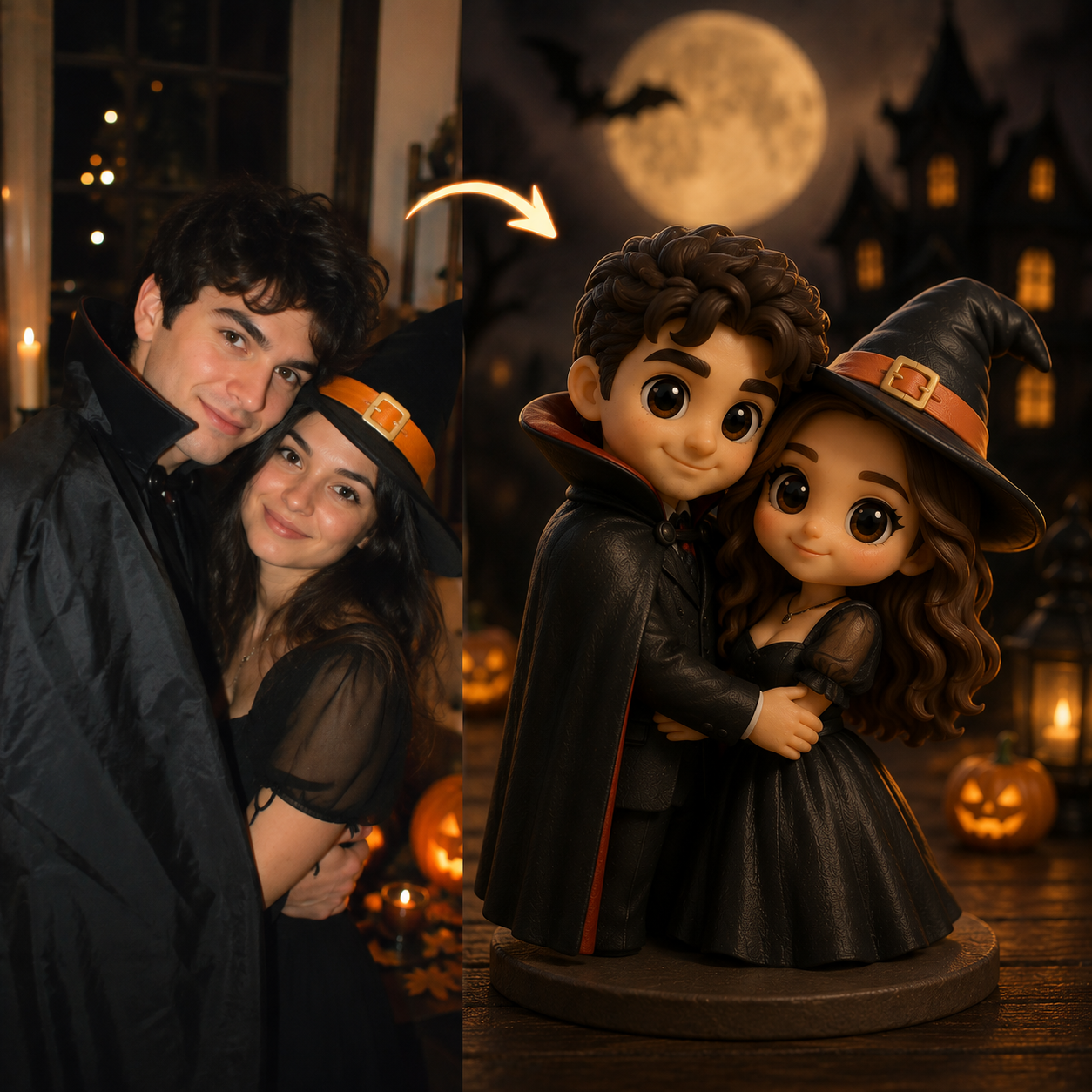 写真からのカスタム 3D フィギュアパーソナライズされた全身フィギュアハロウィンのためのユニークなギフト - 
