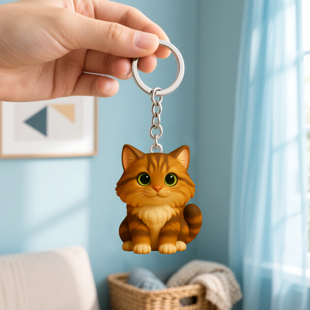 Custom Pet 3D Figurine Keychain Personalized Animal Keepsake