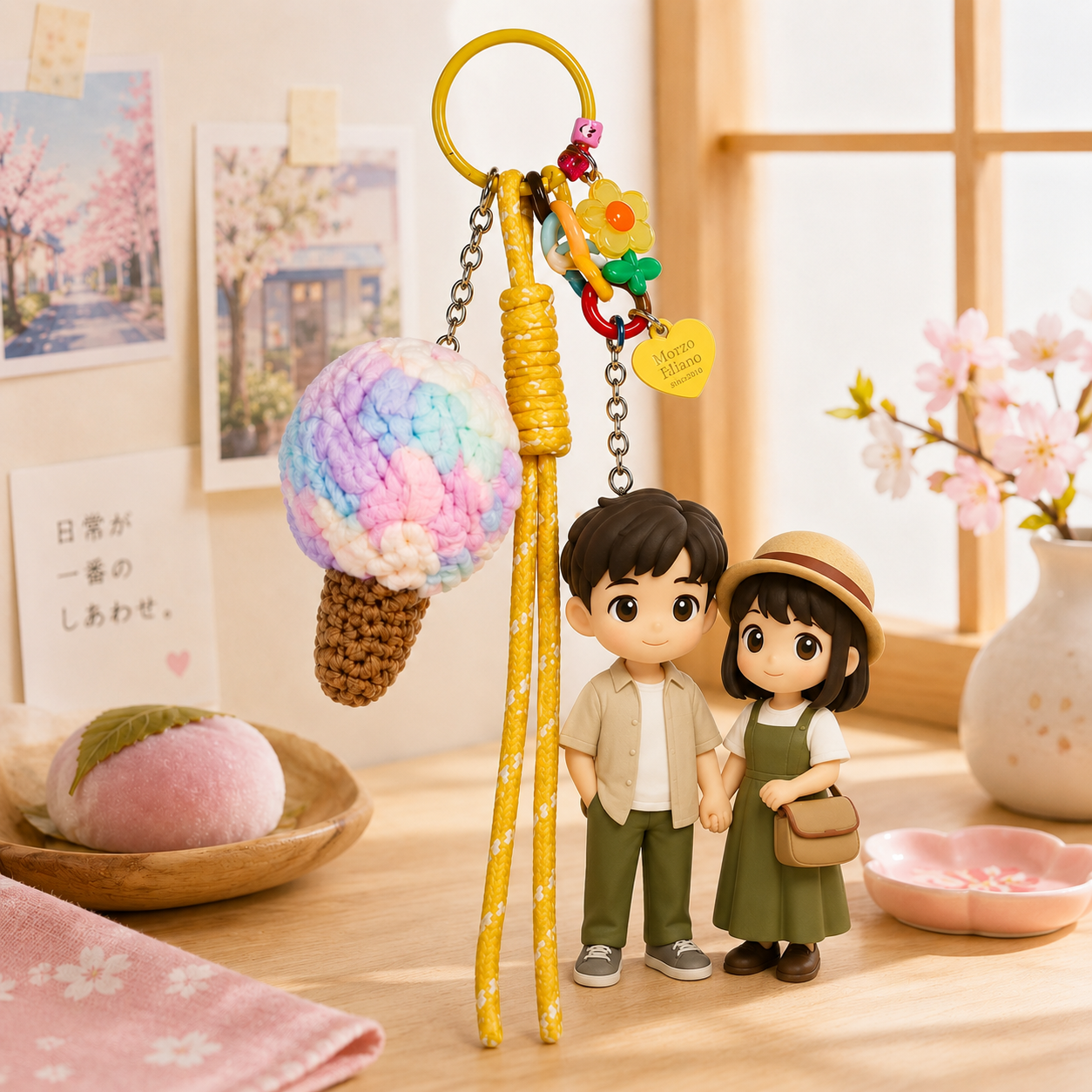写真からのカスタム 3D キーホルダーフィギュア,カラフルなアイスクリームチャーム付き,パーソナライズされたミニ人形ギフト,彼女へのかわいいギフト,ガールフレンドへのギフト