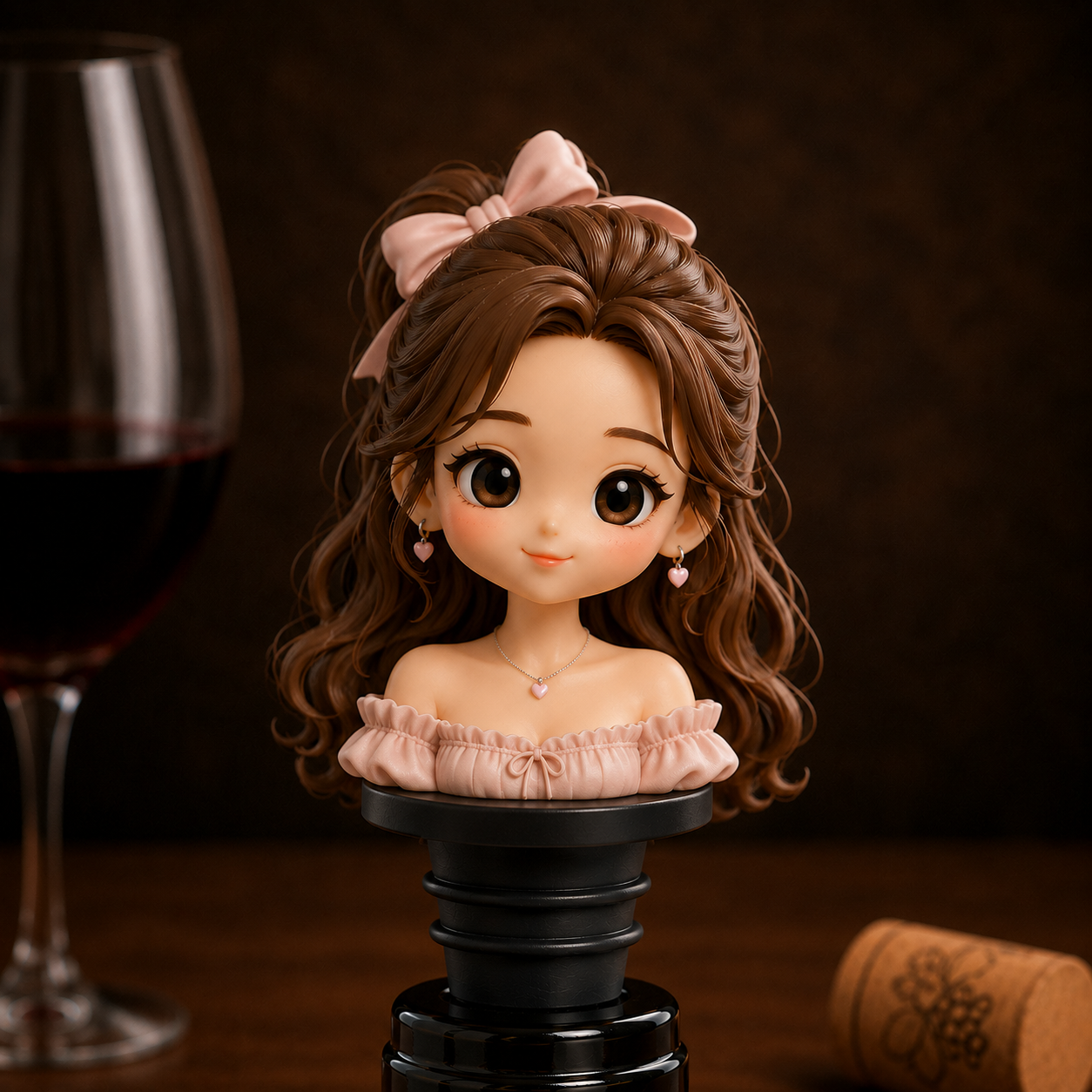 あなたの写真から作るカスタム3Dバストフィギュアワインボトルストッパー ワイン愛好家へのユニークなギフト - 