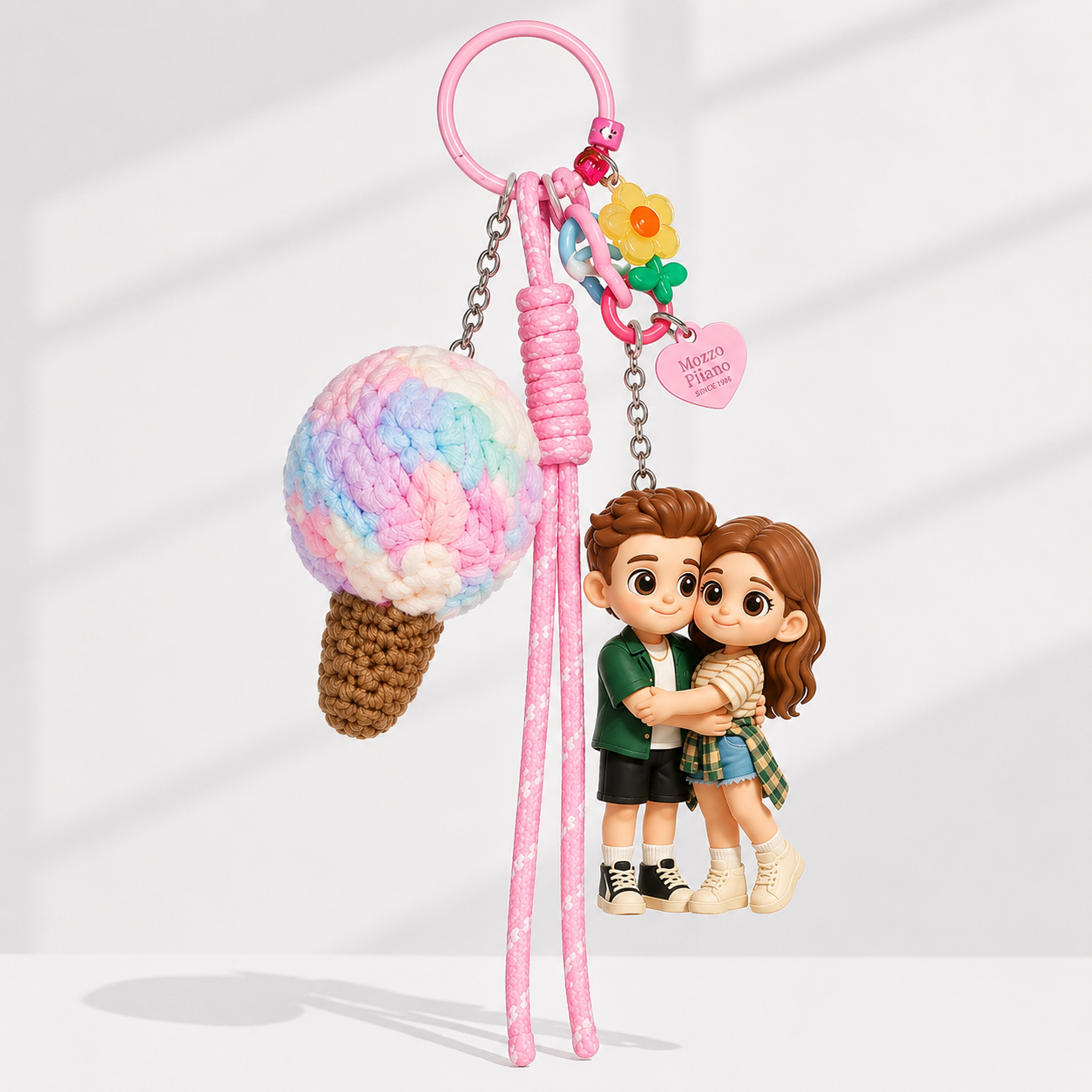 写真からのカスタム 3D キーホルダーフィギュア,カラフルなアイスクリームチャーム付き,パーソナライズされたミニ人形ギフト,彼女へのかわいいギフト,ガールフレンドへのギフト - 