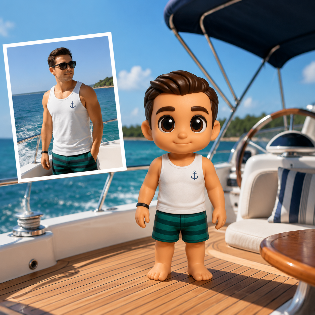 写真からのカスタム 3D フィギュアパーソナライズされたカップルの置物ギフト夏休みの思い出のギフトのアイデア - 