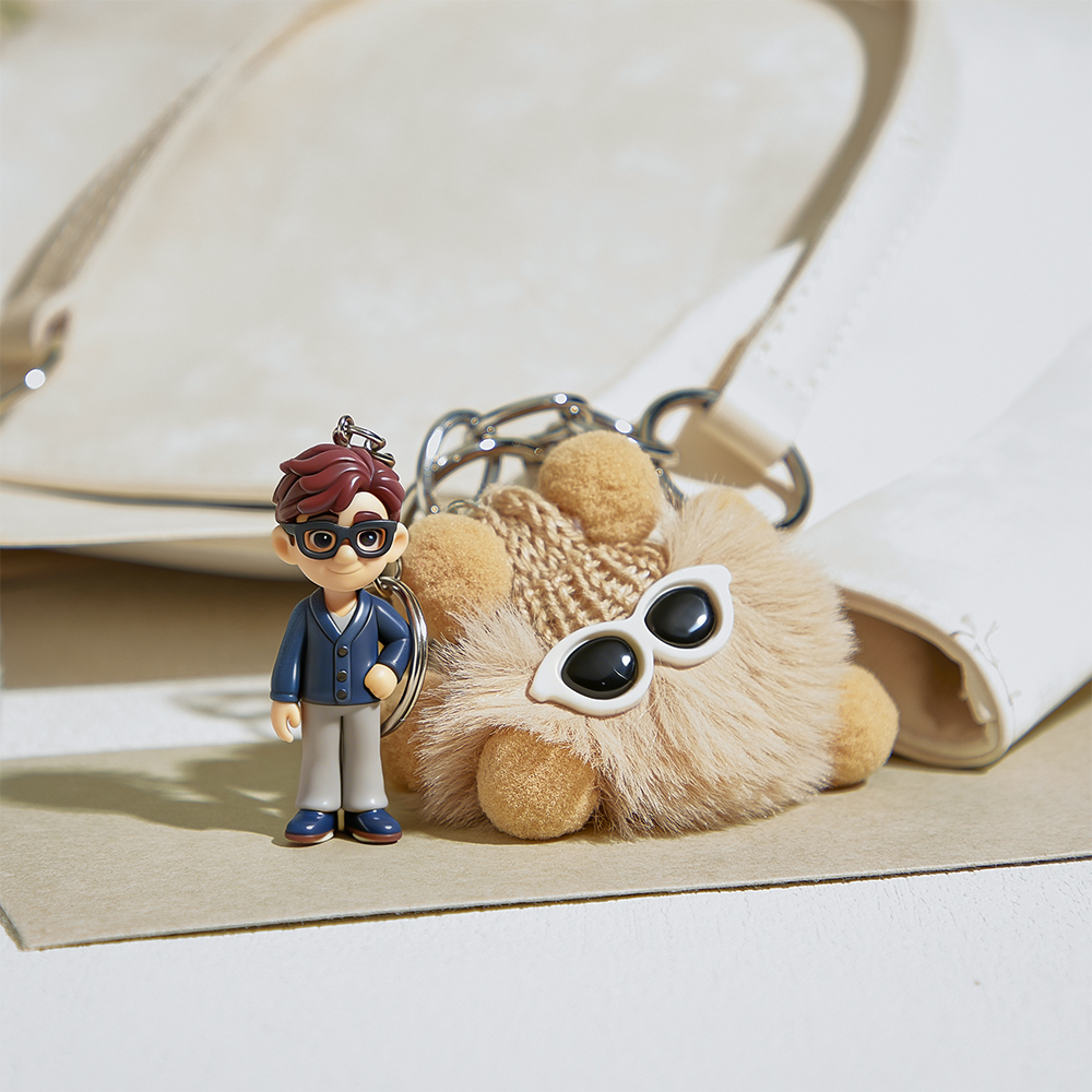 あなたの写真からパーソナライズされたフィギュアキーホルダー,ぬいぐるみキーホルダー付き.彼女へのロマンチックな贈り物.誕生日,バレンタインデー,記念日のユニークな贈り物. - 