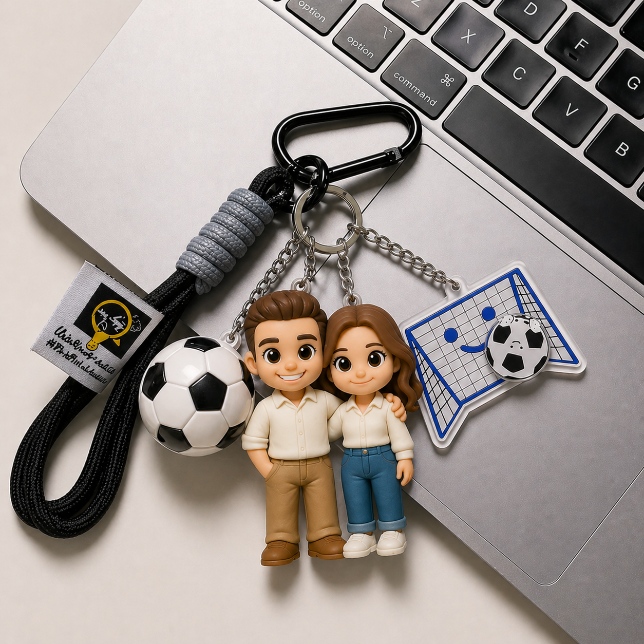 カスタム 3D フィギュアキーホルダー写真パーソナライズされたフットボールフィーバーゲームデーファンカルチャーサッカー愛好家へのギフト - 