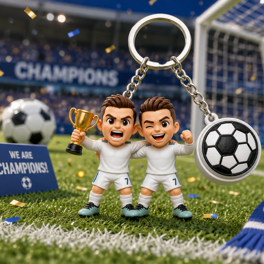 写真からパーソナライズされた 3D キーチェーンフィギュア サッカーフィジェットアクセサリー付きカスタム 3D キーチェーン スポーツ愛好家への完璧なユニークなギフト - 