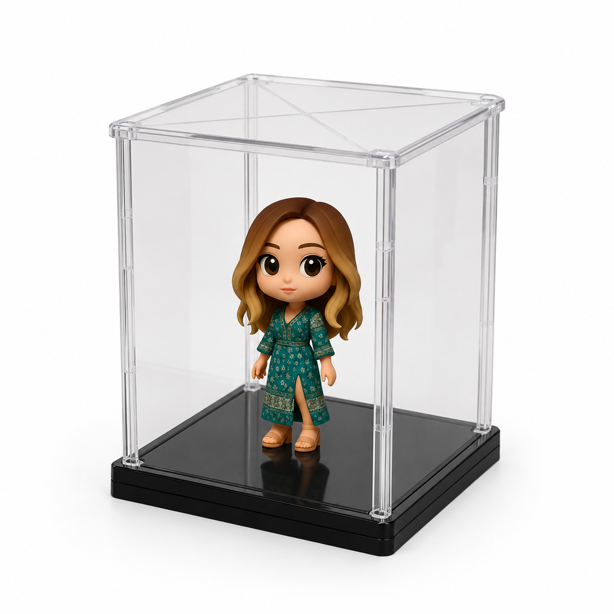 写真からのカスタム 3D フィギュア,アクリル回転ディスプレイケース付き,カップル向けのパーソナライズされたミニフィギュア - 