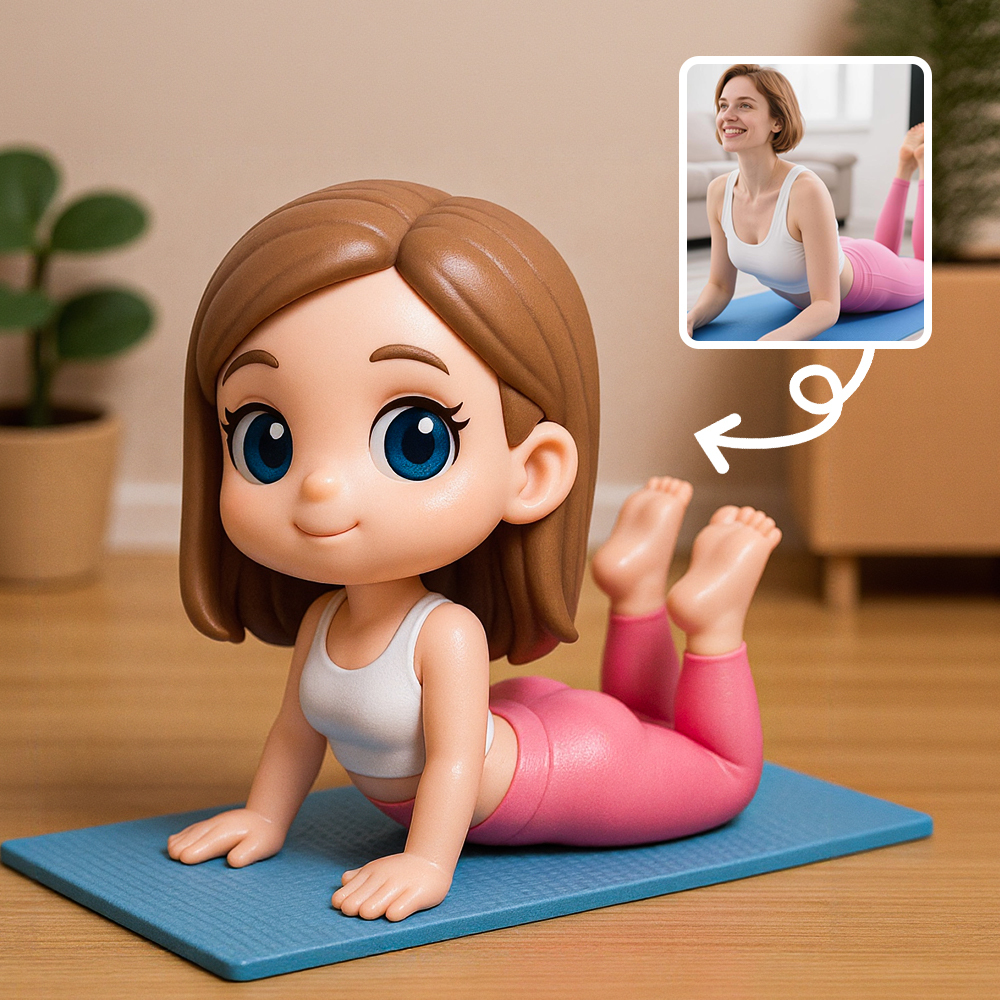 Adorable Yoga Girl Cartoon Style Desktop Decoration Collectible Toy
