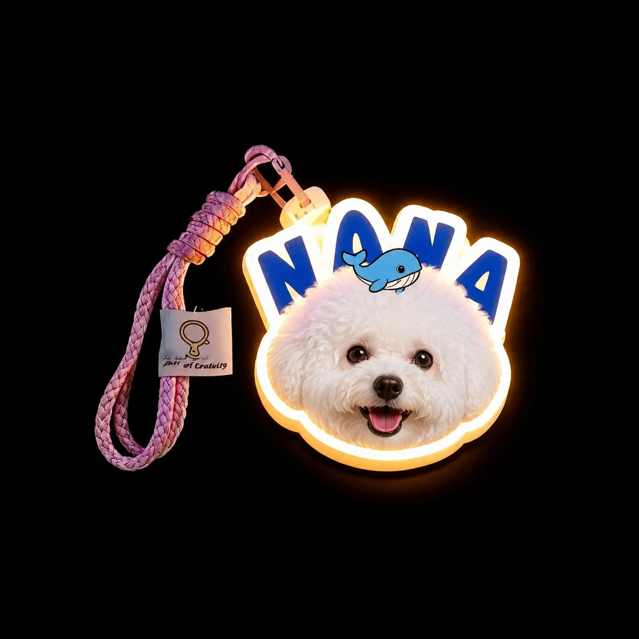 パーソナライズされたペットポートレート LED キーホルダーカスタム写真ライトアップ犬または猫キーホルダー光るアクリルバッグチャームパーソナライズされたペットメモリアルギフト - 