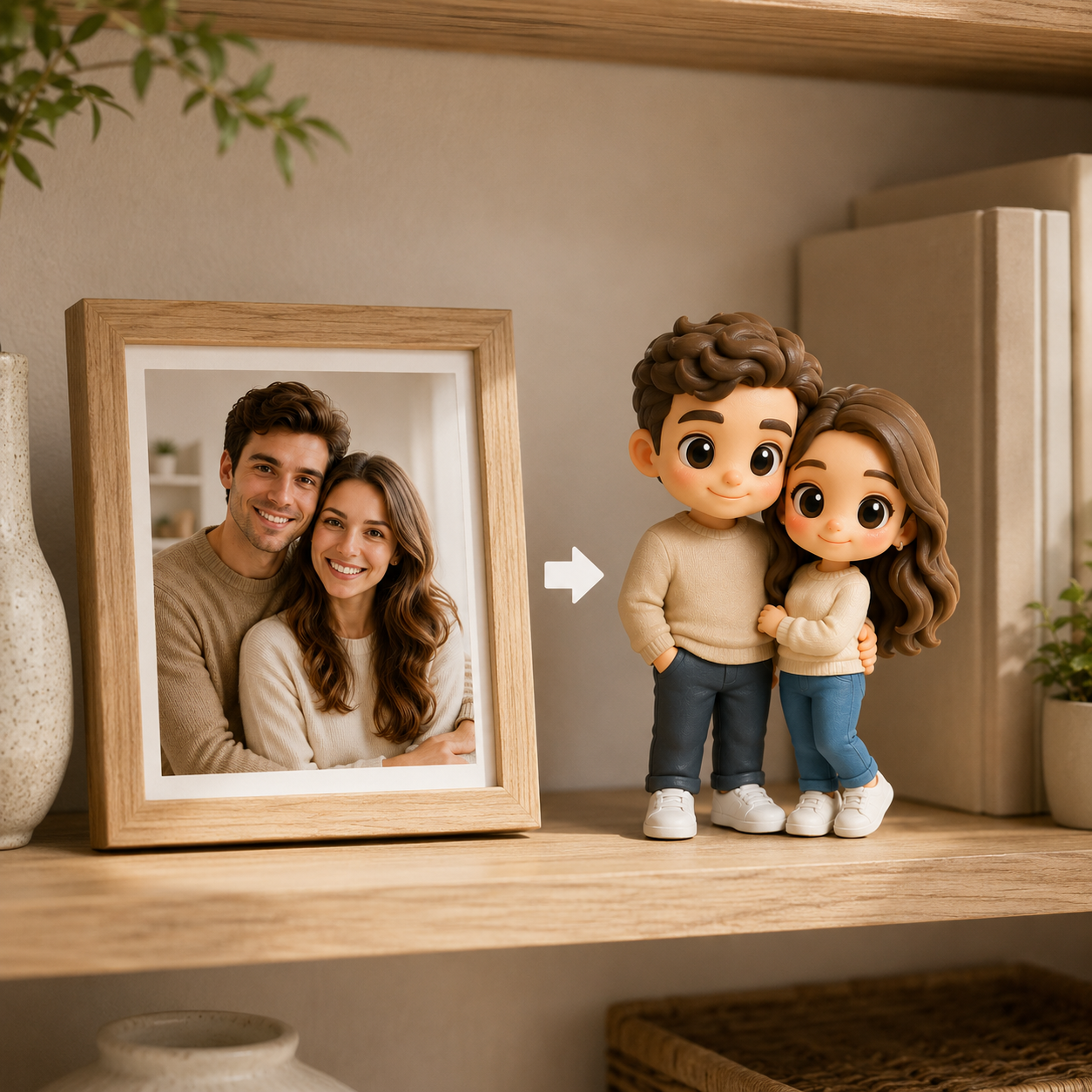 写真からのカスタム 3D フィギュア棚,机,室内装飾用のパーソナライズされた置物,ユニークなギフトに最適 - 