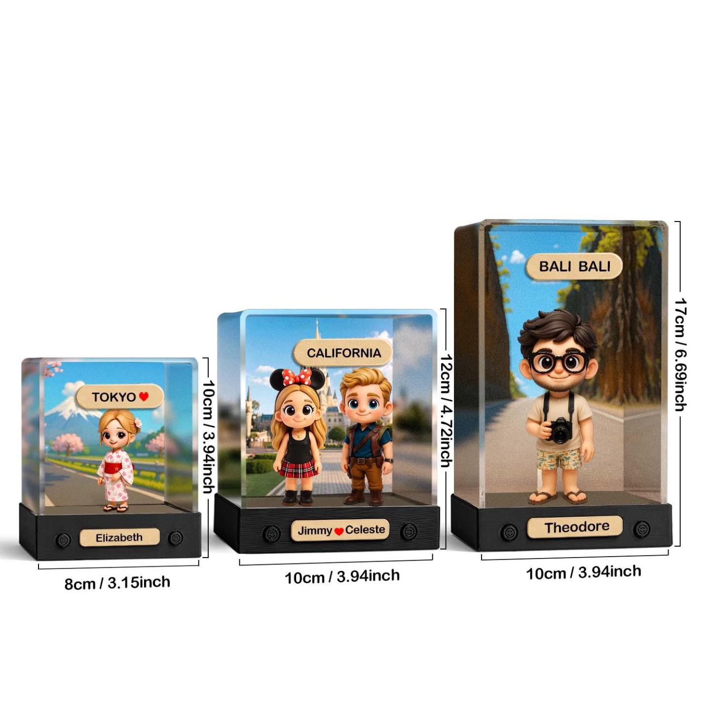Custom 3D Action Figure Acrylic Box Decoration From Your Photo Personalized Background Toy Figure Custom Action Figure Gifts For Him/Her - soufeelus