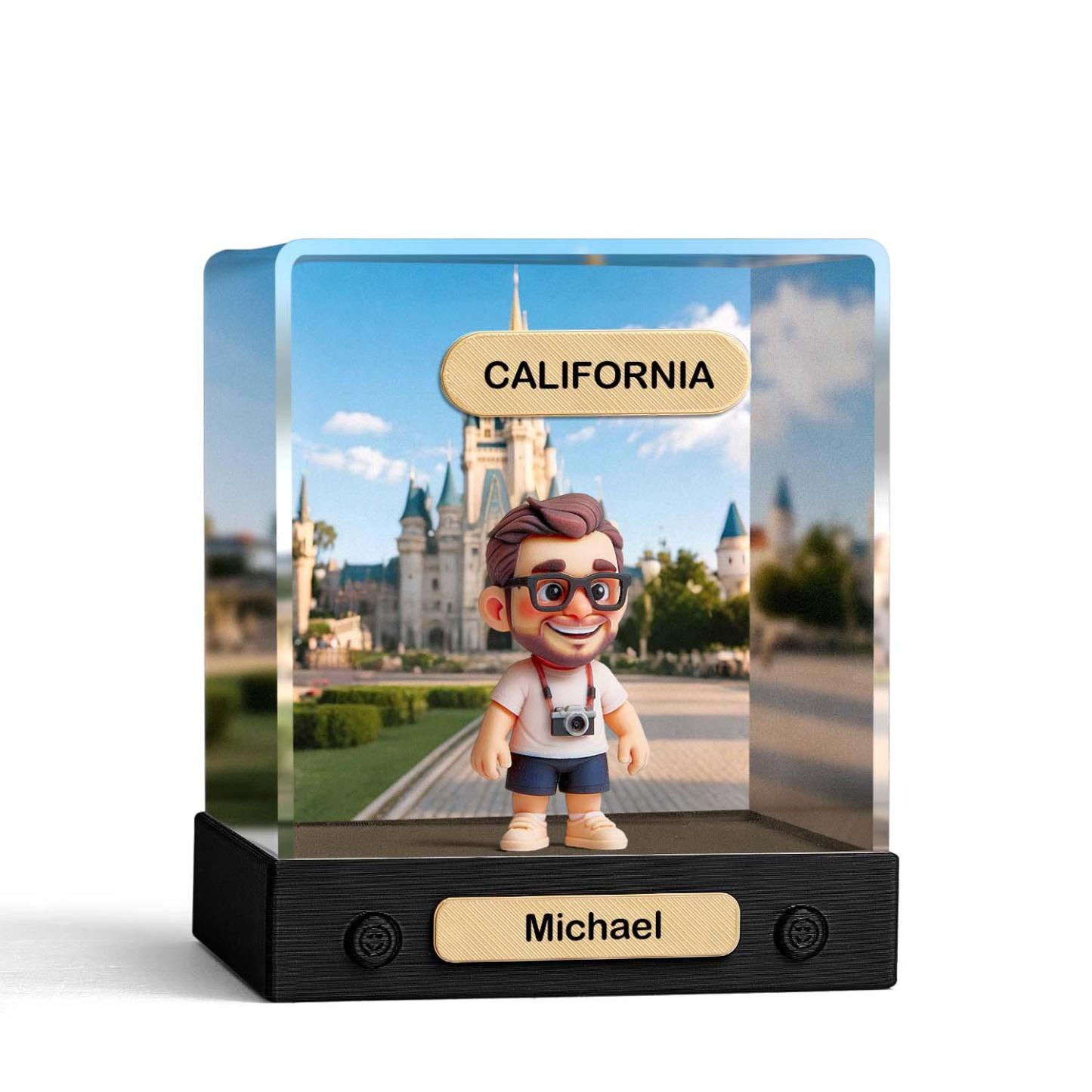 Custom 3D Action Figure Acrylic Box Decoration From Your Photo Personalized Background Toy Figure Custom Action Figure Gifts For Him/Her - soufeelus