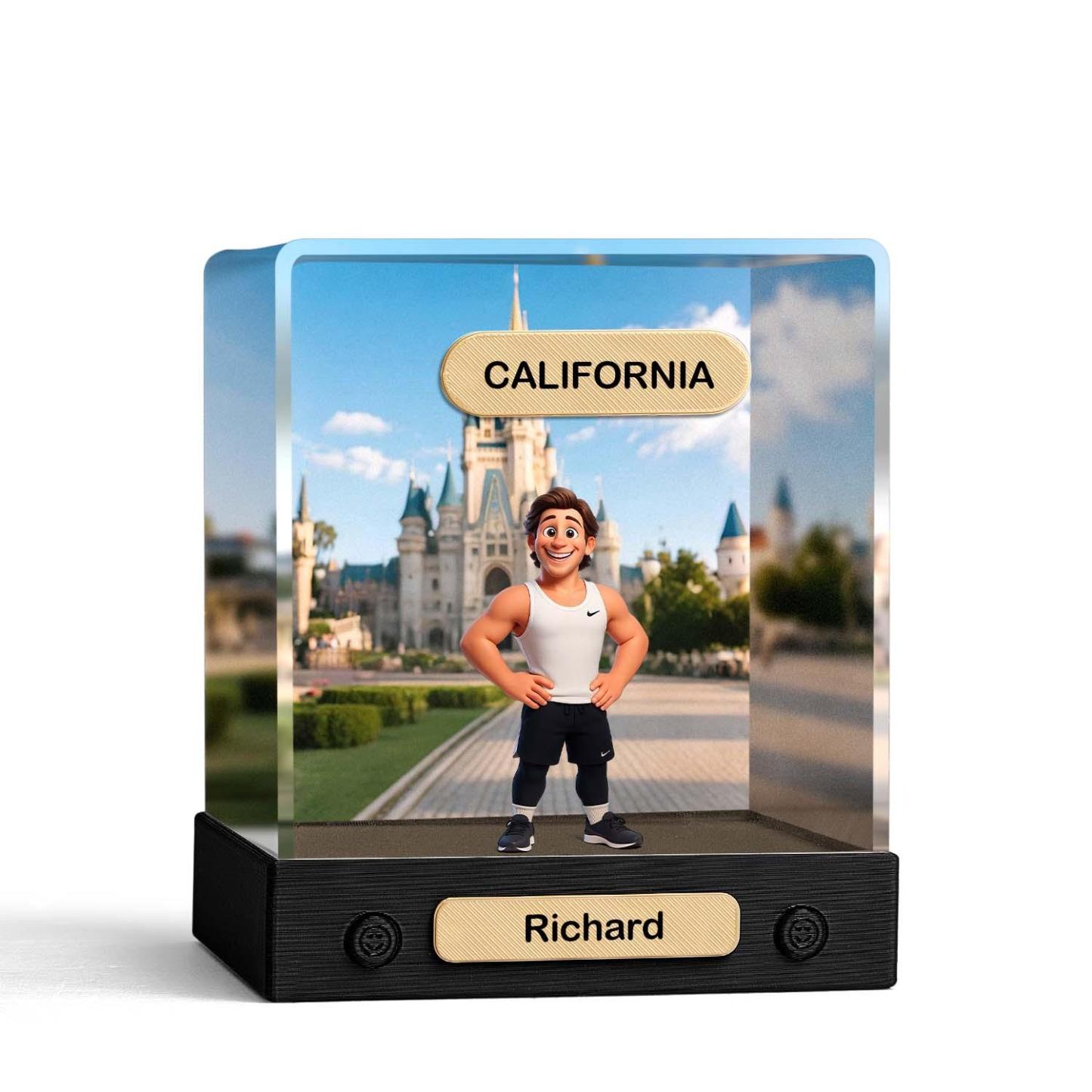 Custom 3D Action Figure Acrylic Box Decoration From Your Photo Personalized Background Toy Figure Custom Action Figure Gifts For Him/Her - soufeelus
