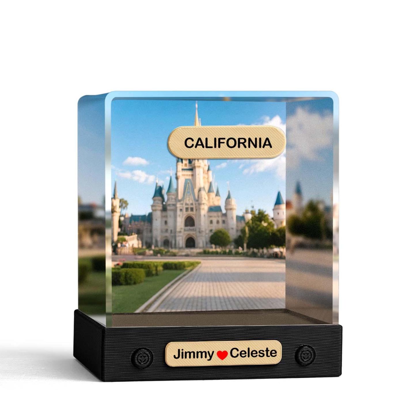 Custom Acrylic Box Decoration From Your Photo Personalized Background and Name - soufeelus