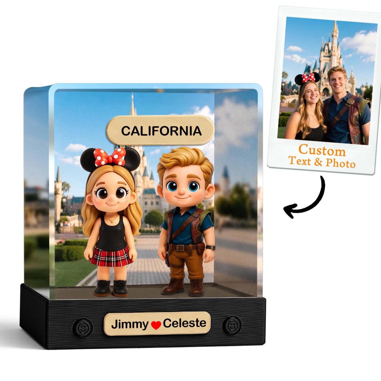 Custom 3D Action Figure Acrylic Box Decoration From Your Photo Personalized Background Toy Figure Custom Action Figure Gifts For Him/Her - soufeelus