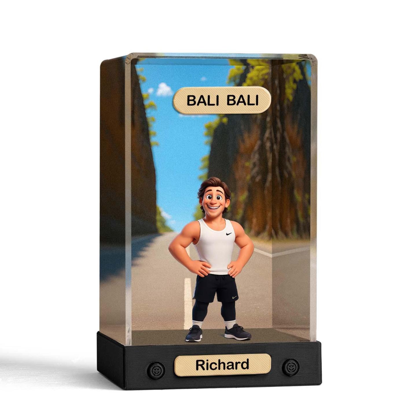 Custom 3D Action Figure Acrylic Box Decoration From Your Photo Personalized Background Toy Figure Custom Action Figure Gifts For Him/Her - soufeelus