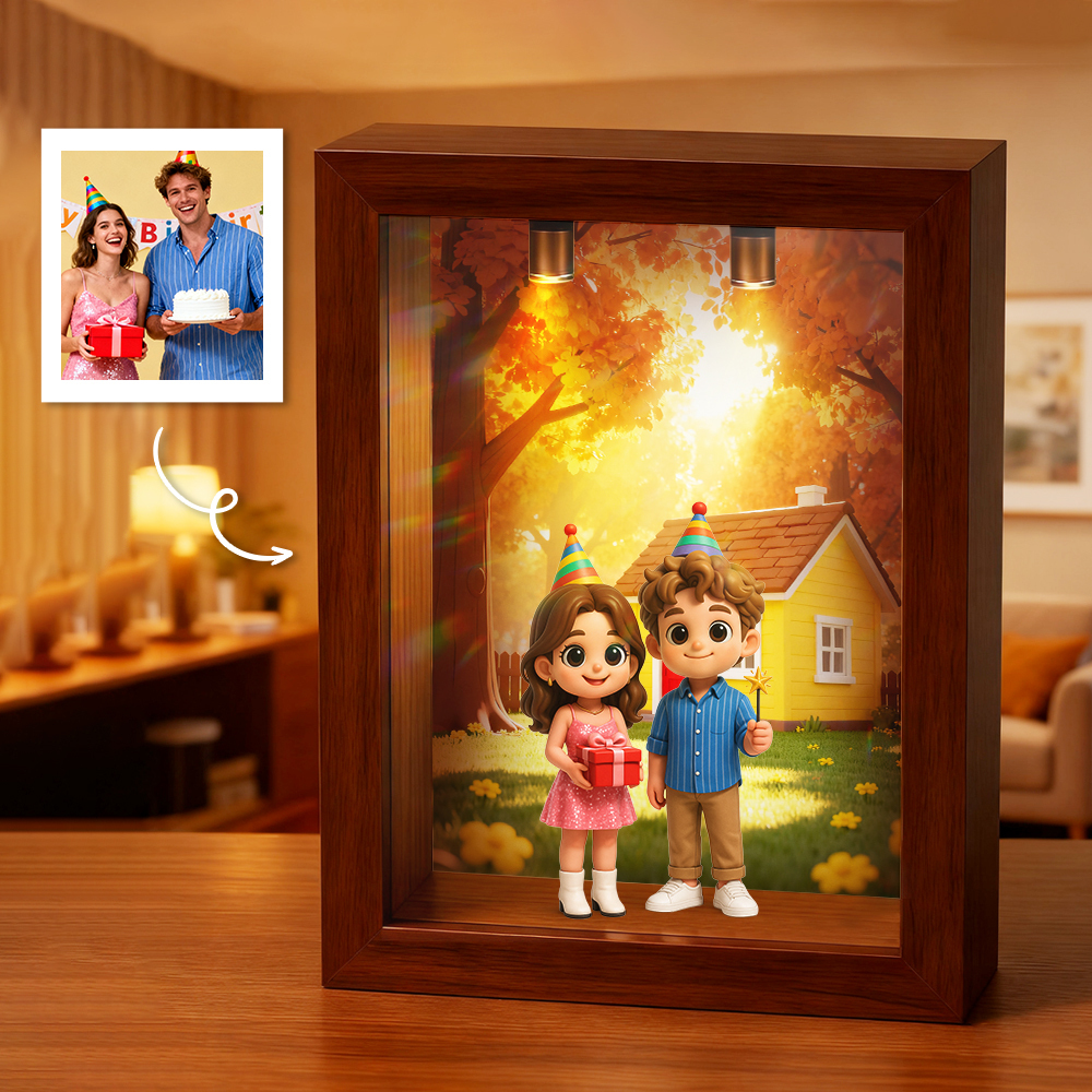 カスタム3dフィギュアジオラマフレームディスプレイケース(スポットライトと防塵設計付き)diyギフト - 