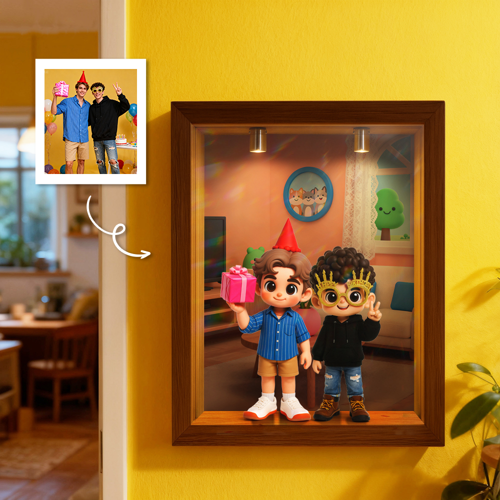 カスタム3dフィギュアジオラマフレームディスプレイケース(スポットライトと防塵設計付き)diyギフト - 