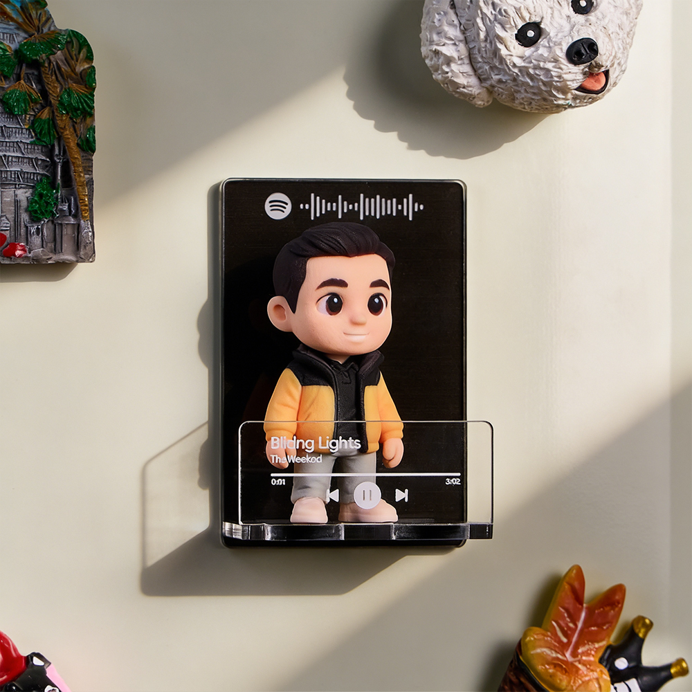 Custom 3D Action Figure from Your Photo Personalized Music Code Fridge Magnet Unique & Memorable Gift for Lovers, Boyfriends, Girlfriends