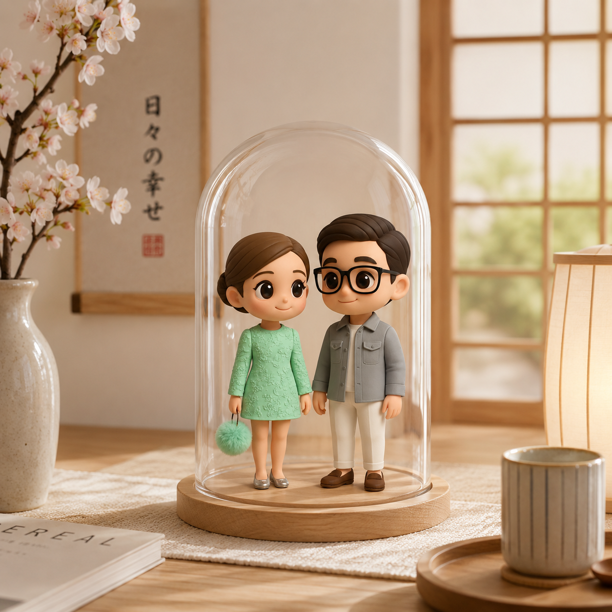写真から作るオーダーメイド3Dフィギュア ケース付き 結婚祝い・結婚記念日の特別なギフト インテリアにも最適