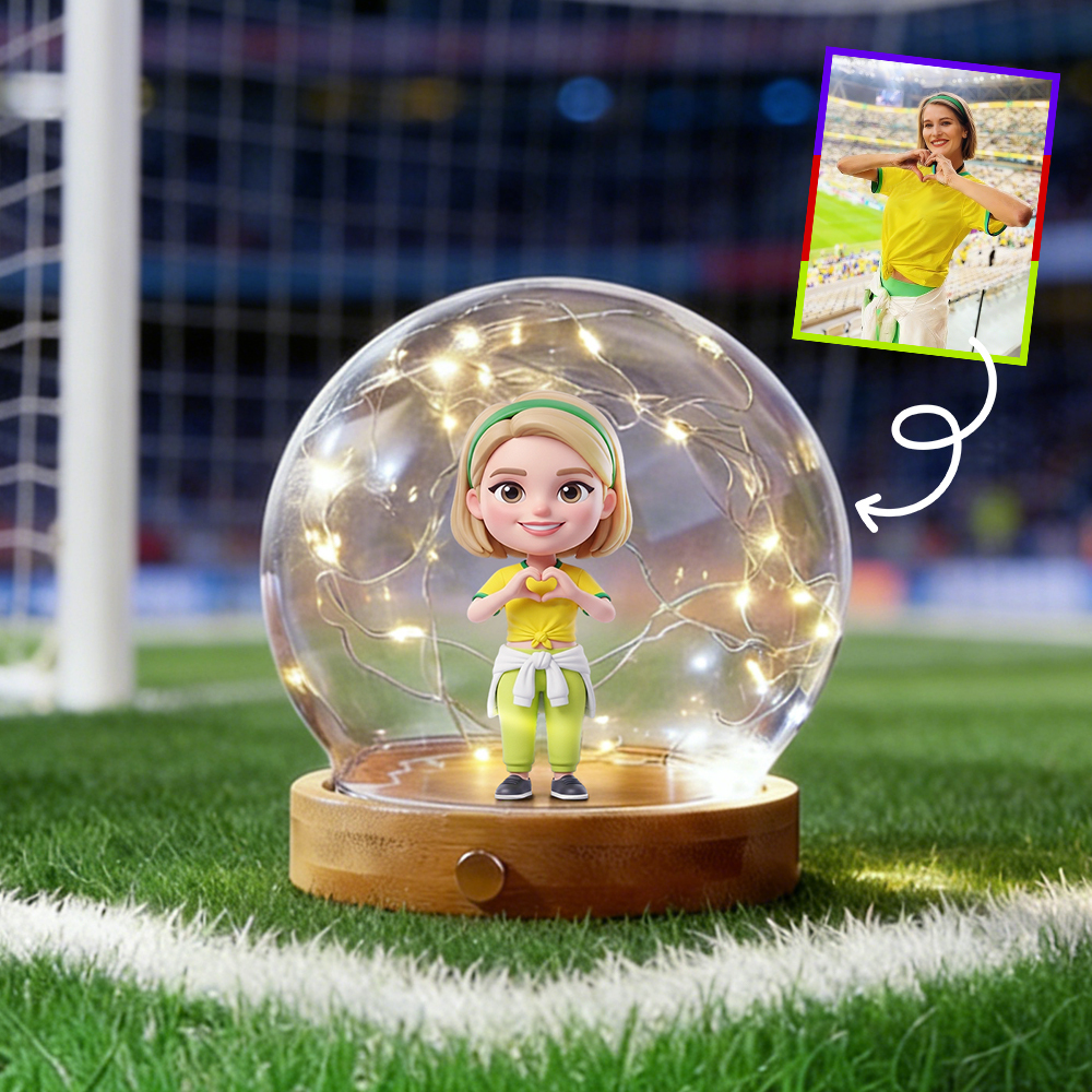 カスタムサッカーファンナイトライトパーソナライズされた3Dキャラクターランプサッカー愛好家への完璧なギフト - 